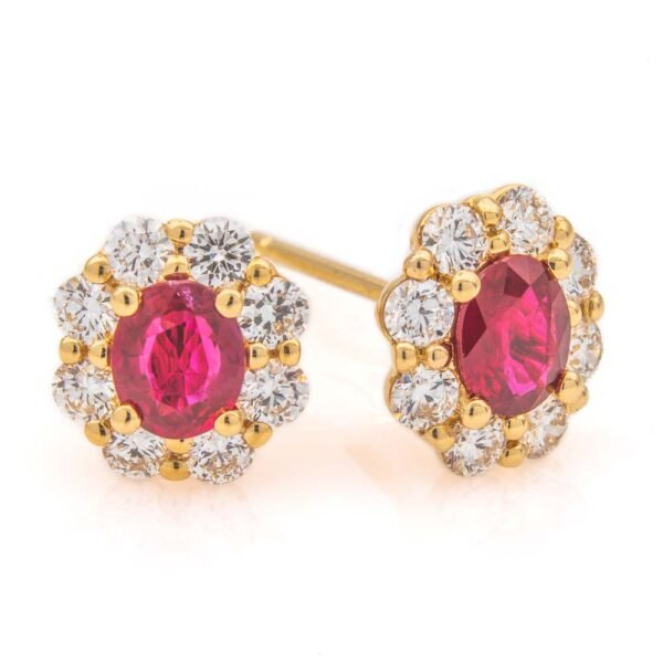 Gemstone Halo Earrings
