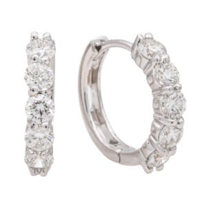 5-Stone Huggie Hoop Earrings
