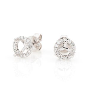 Round Halo Earrings Mounting