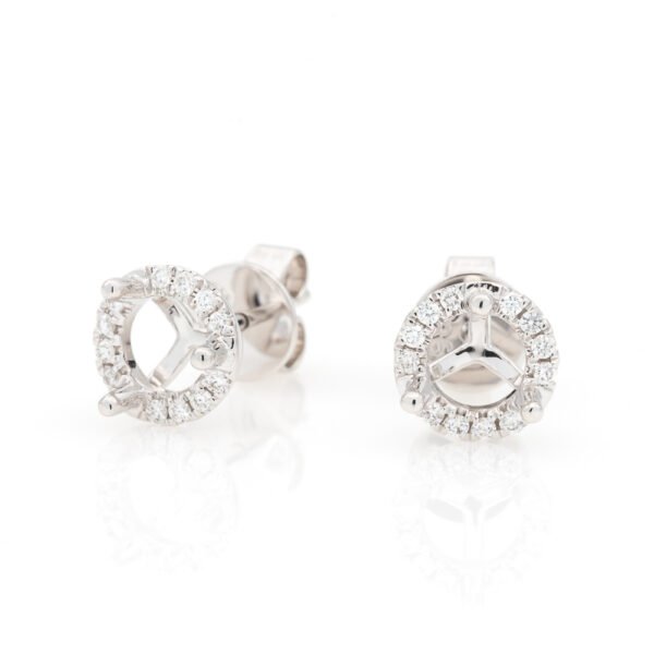 Round Halo Earrings Mounting