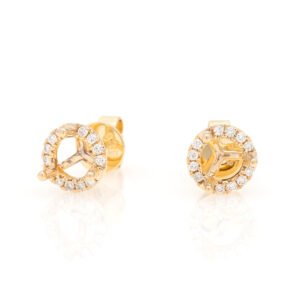Round Halo Earrings Mounting