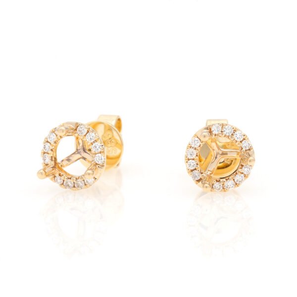 Round Halo Earrings Mounting