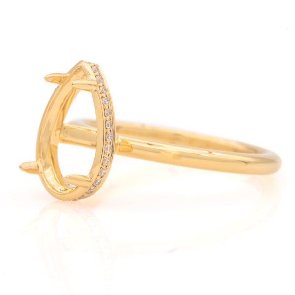 Fancy Shape Hidden Halo Ring Mounting