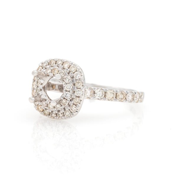 CU Shaped Double Halo Ring Mounting