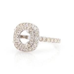 CU Shaped Double Halo Ring Mounting