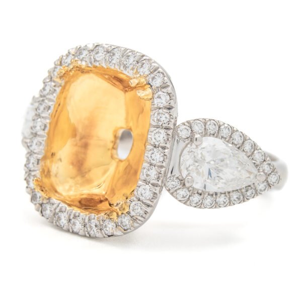 Colored Diamond 3 Stone Ring Mounting