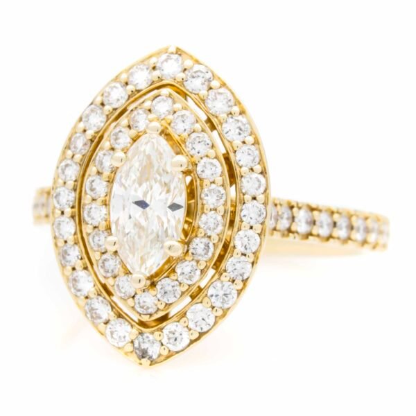 Fancy Shape Double Halo Ring