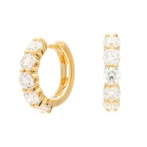 5-Stone Huggie Hoop Earrings