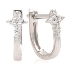 Cross Huggie Hoop Earrings