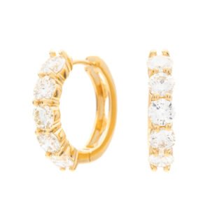 5-Stone Huggie Hoop Earrings