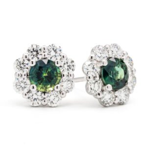 Gemstone Halo Earrings