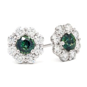 Gemstone Halo Earrings