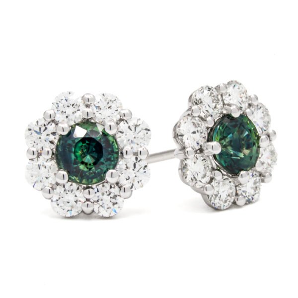Gemstone Halo Earrings
