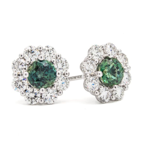 Gemstone Halo Earrings