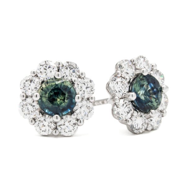 Gemstone Halo Earrings