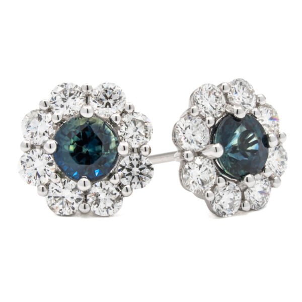 Gemstone Halo Earrings