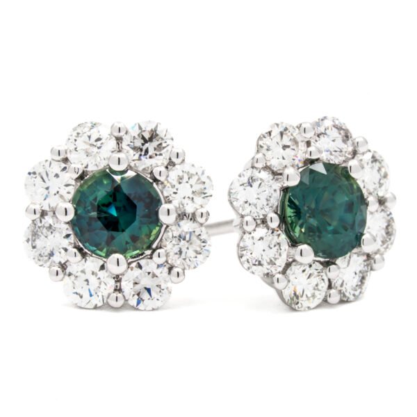 Gemstone Halo Earrings