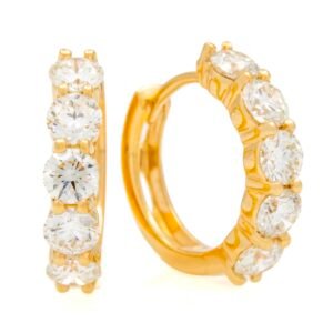 5-Stone Huggie Hoop Earrings