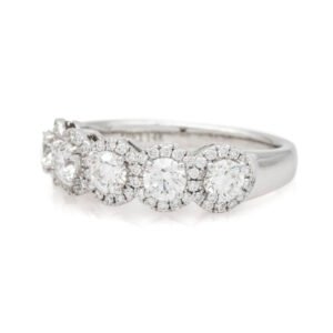 Round Halo Multi-Stone Band