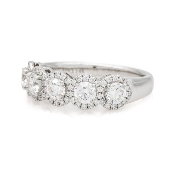 Round Halo Multi-Stone Band