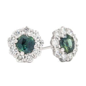 Gemstone Halo Earrings