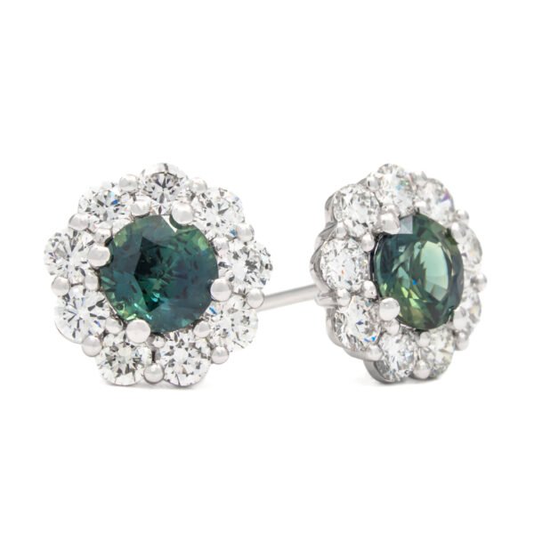Gemstone Halo Earrings