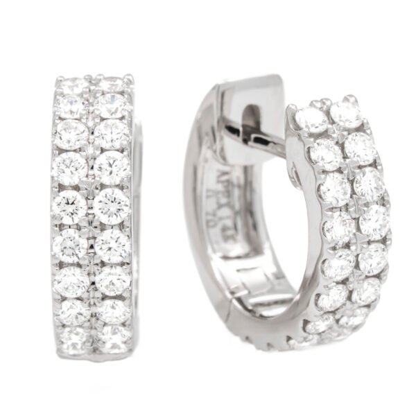 2 Row Huggie Hoop Earrings