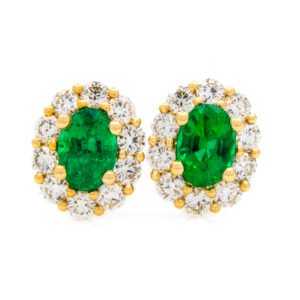 Gemstone Halo Earrings