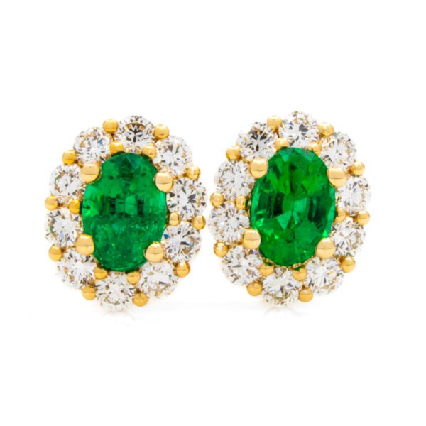 Gemstone Halo Earrings