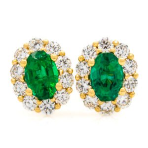 Gemstone Halo Earrings