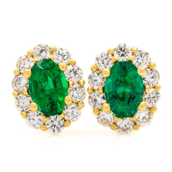 Gemstone Halo Earrings