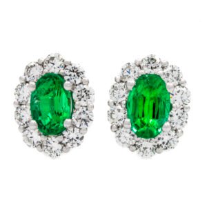 Gemstone Halo Earrings
