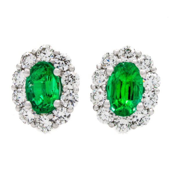 Gemstone Halo Earrings