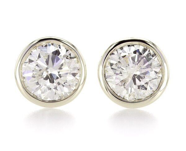 Bezel Set Stud Earrings