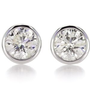 Bezel Set Stud Earrings
