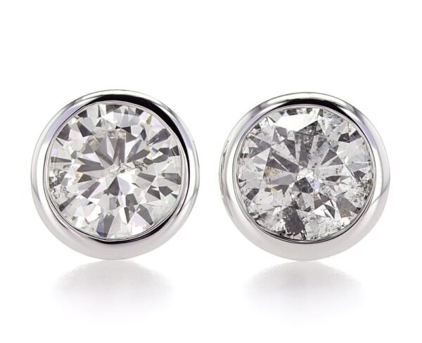 Bezel Set Stud Earrings