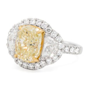 Colored Diamond 3 Stone Ring