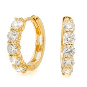 5-Stone Huggie Hoop Earrings