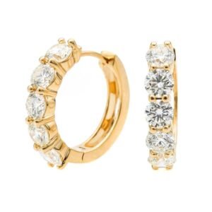 5-Stone Huggie Hoop Earrings