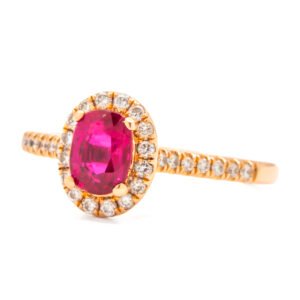 Gemstone Halo Ring