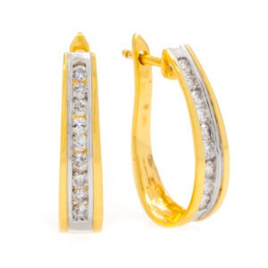 Channel Set Hoop Earrings