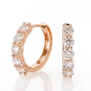 5-Stone Huggie Hoop Earrings