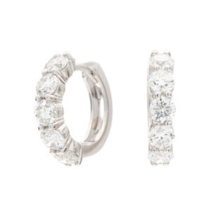 5-Stone Huggie Hoop Earrings