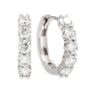 5-Stone Huggie Hoop Earrings