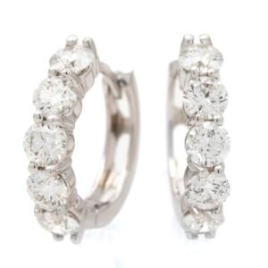 5-Stone Huggie Hoop Earrings